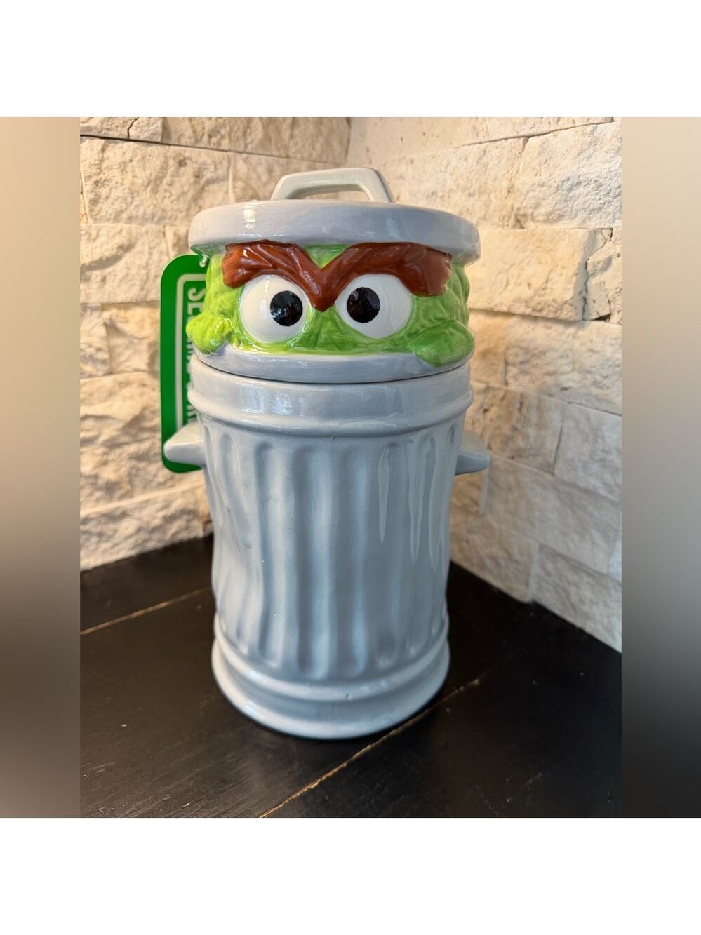 Oscar the Grouch New with Tags Vintage Style Sesame Street Cookie Jar 11-inch